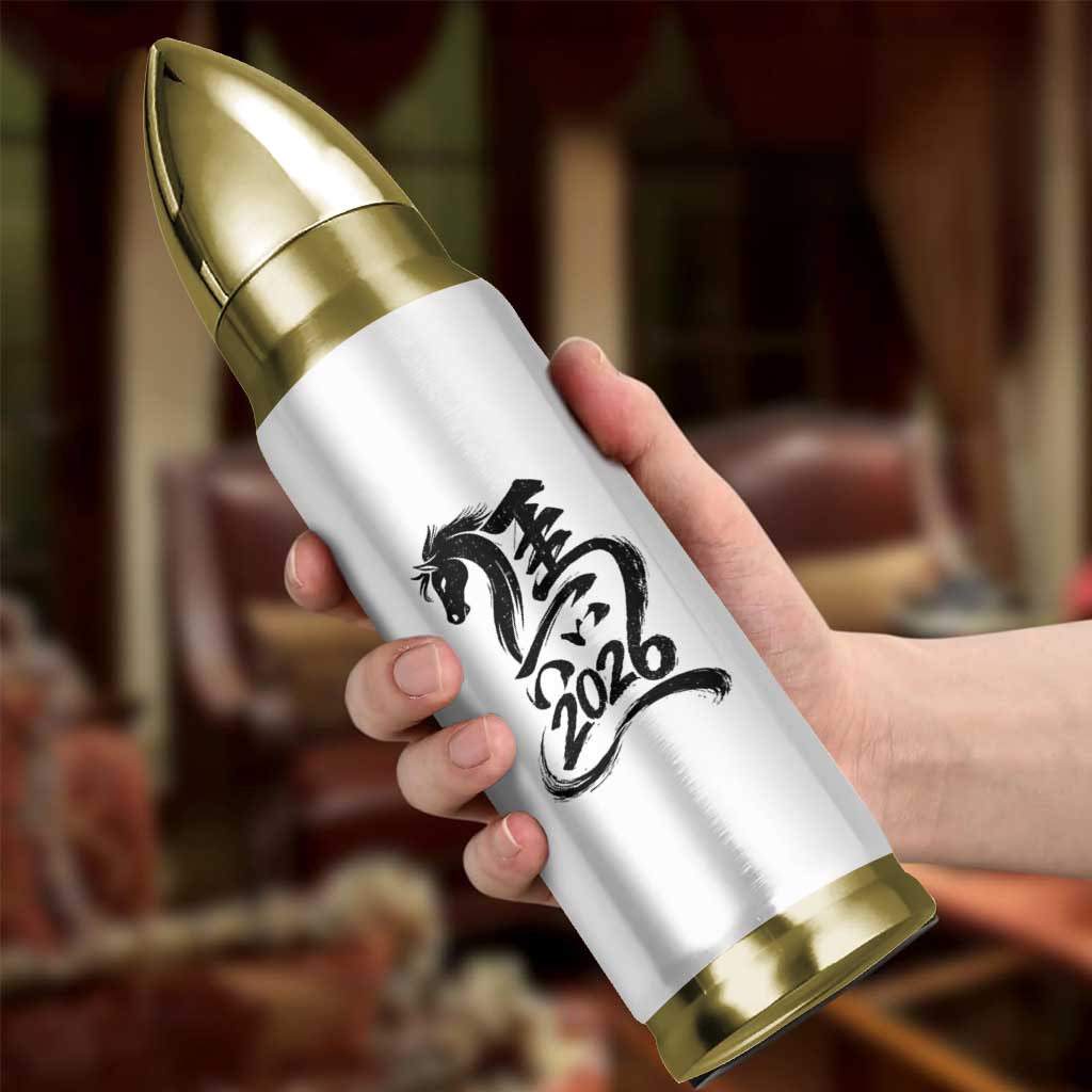 Chinese New Year 2026 Bullet Tumbler Year of The Horse Calligraphy Ink Art