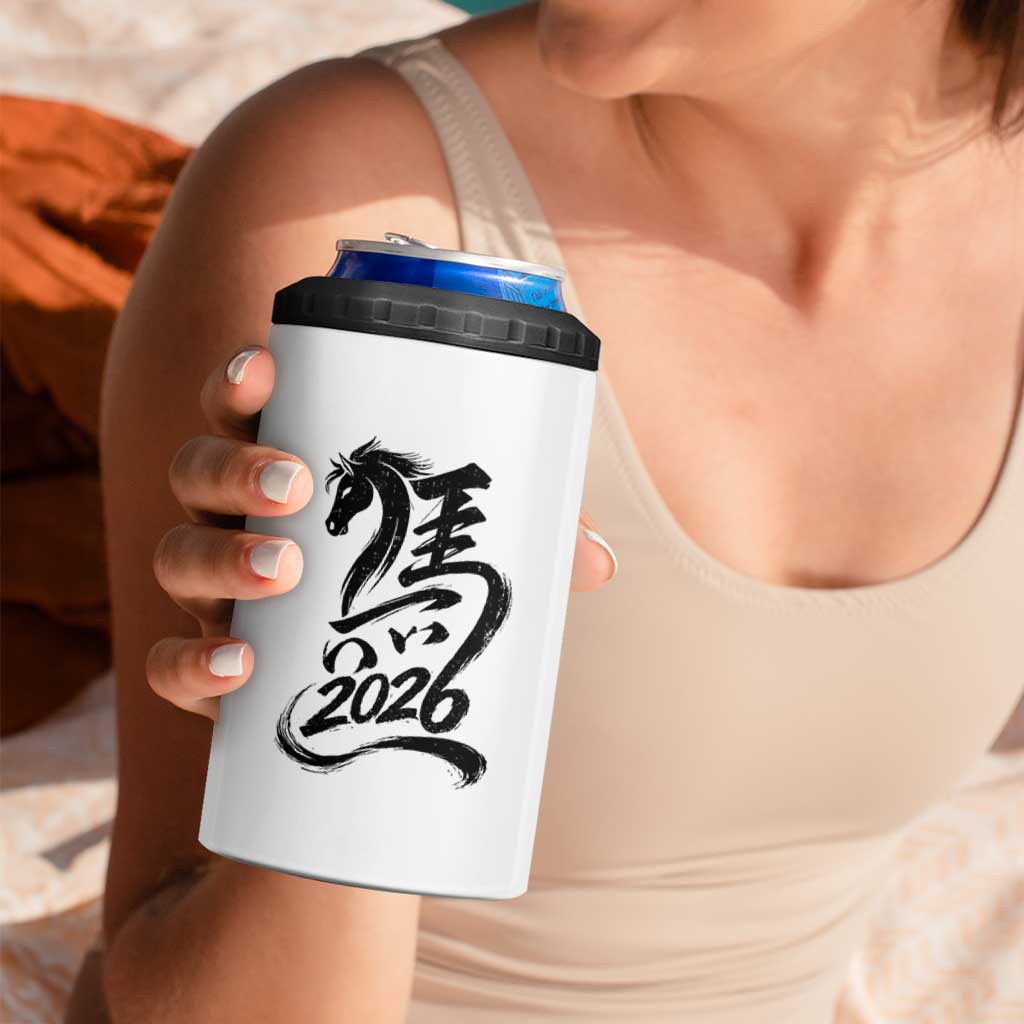 Chinese New Year 2026 4 in 1 Can Cooler Tumbler Year of The Horse Calligraphy Ink Art