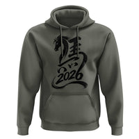 Chinese New Year 2026 Hoodie Year of The Horse Calligraphy Ink Art