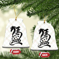 Chinese New Year 2026 Ceramic Ornament Year of The Horse Calligraphy Ink Art