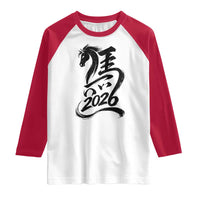 Chinese New Year 2026 Raglan Shirt Year of The Horse Calligraphy Ink Art