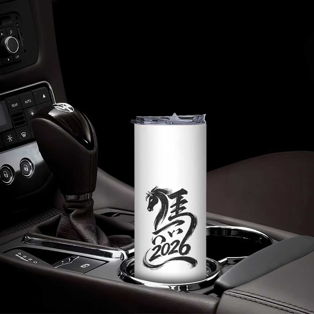 Chinese New Year 2026 Skinny Tumbler Year of The Horse Calligraphy Ink Art