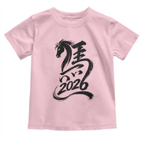 Chinese New Year 2026 Toddler T Shirt Year of The Horse Calligraphy Ink Art