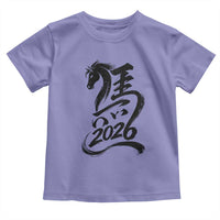 Chinese New Year 2026 Toddler T Shirt Year of The Horse Calligraphy Ink Art