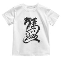 Chinese New Year 2026 Toddler T Shirt Year of The Horse Calligraphy Ink Art
