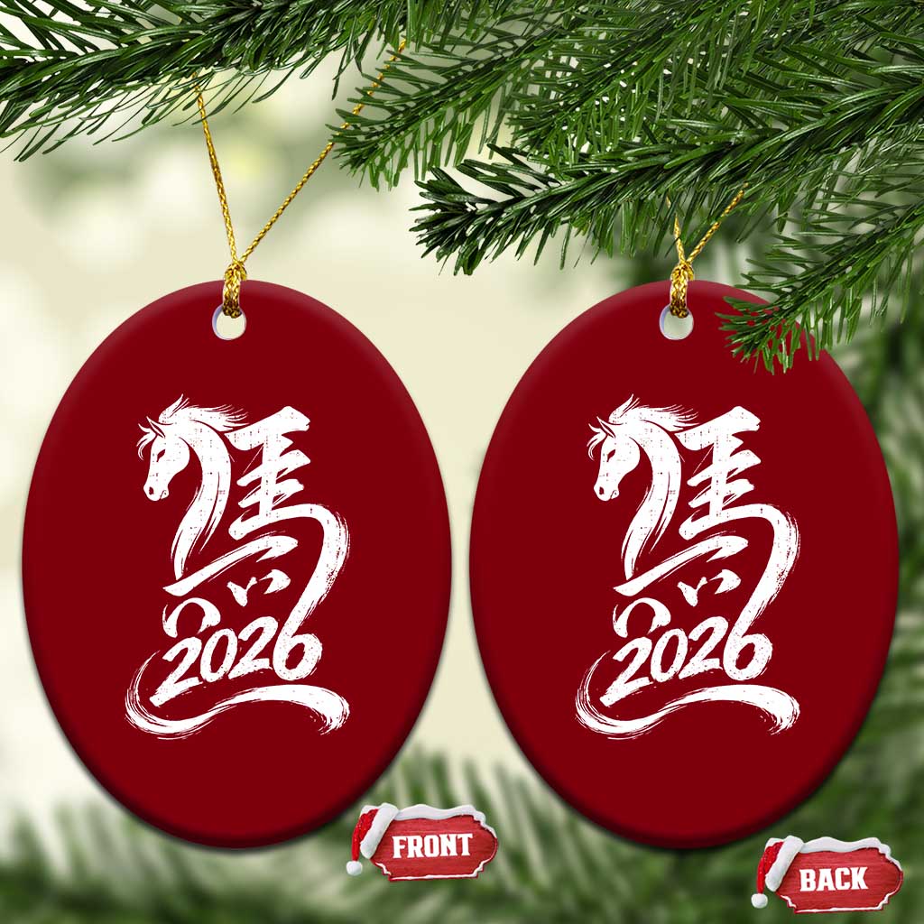 Chinese New Year 2026 Ceramic Ornament Year of The Horse Chinese Calligraphy Art