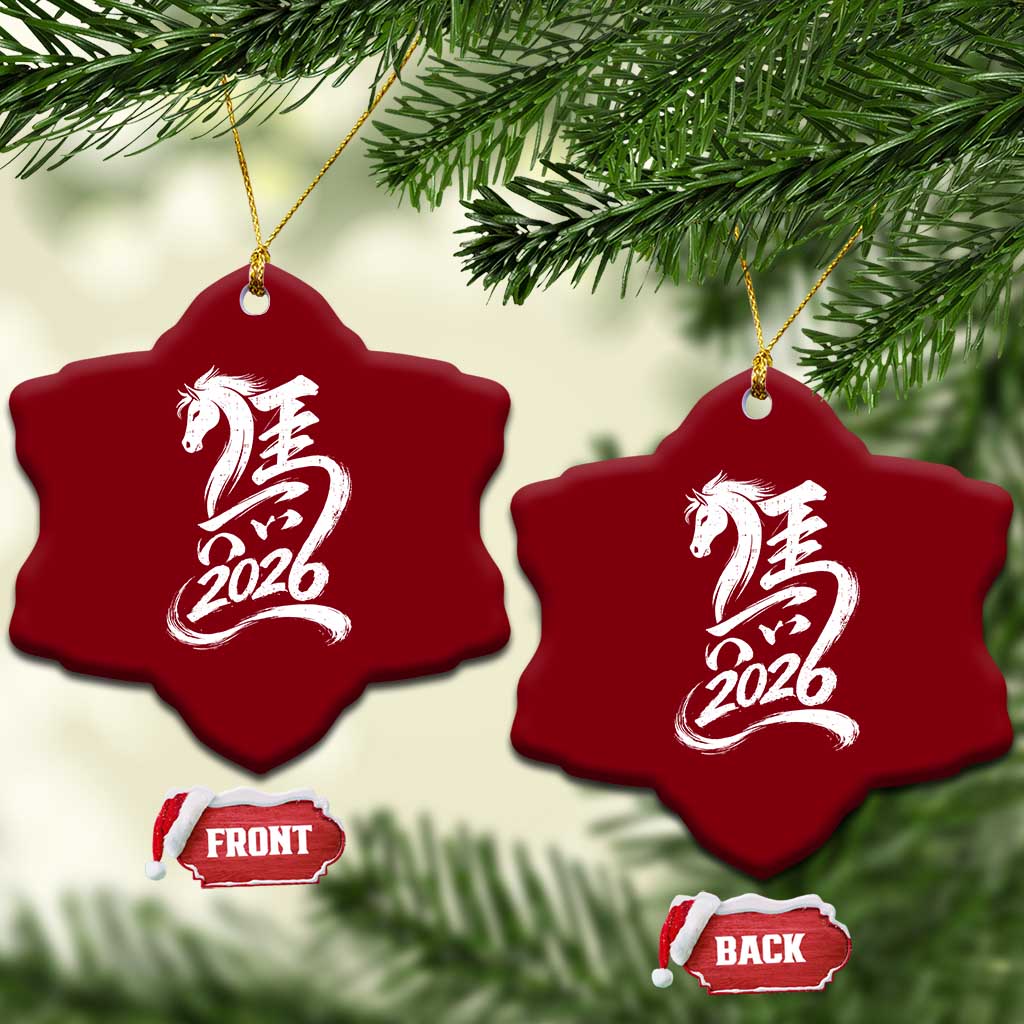 Chinese New Year 2026 Ceramic Ornament Year of The Horse Chinese Calligraphy Art