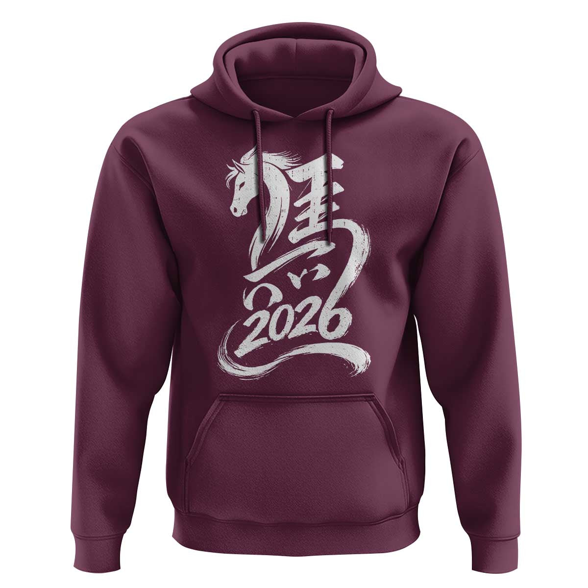 Chinese New Year 2026 Hoodie Year of The Horse Chinese Calligraphy Art