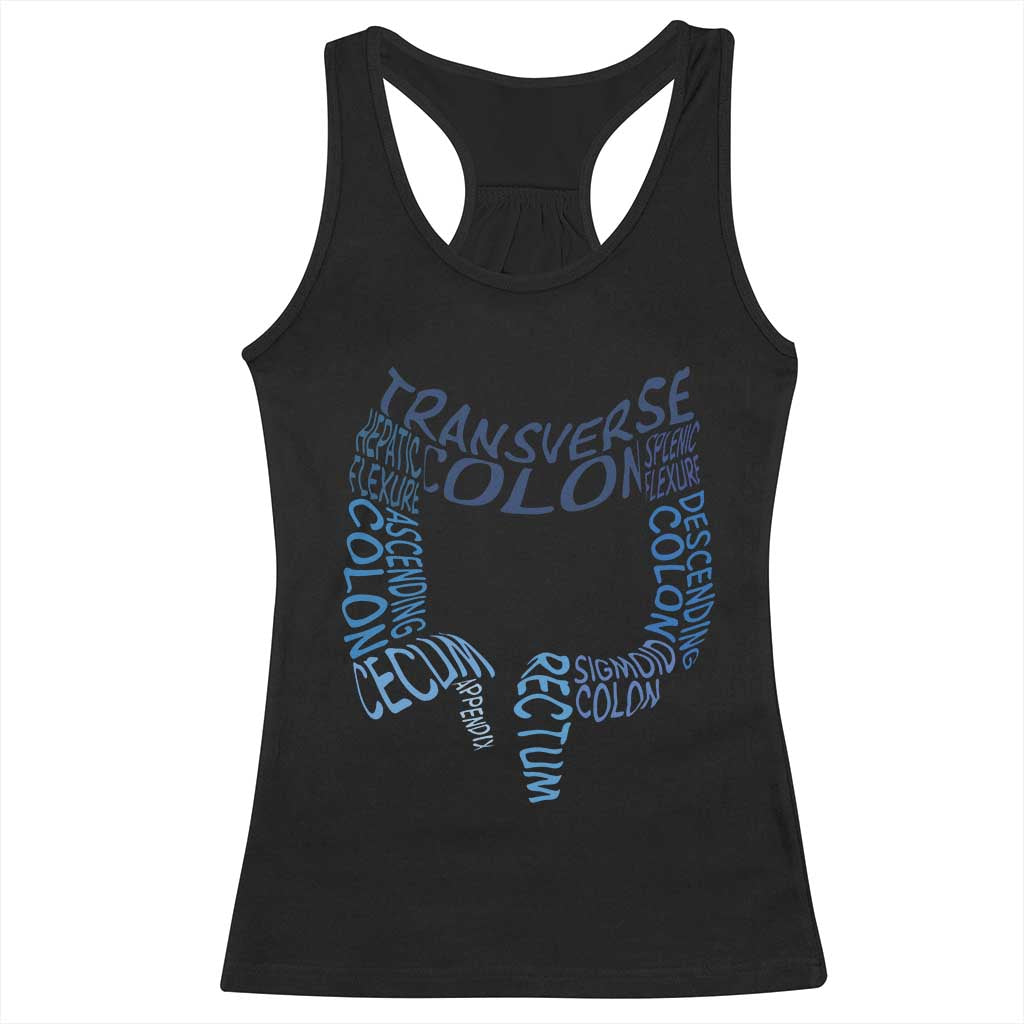 Funny GI Endoscopy Nurse Racerback Tank Top Vintage Retro Colon Anatomy Colonoscopy