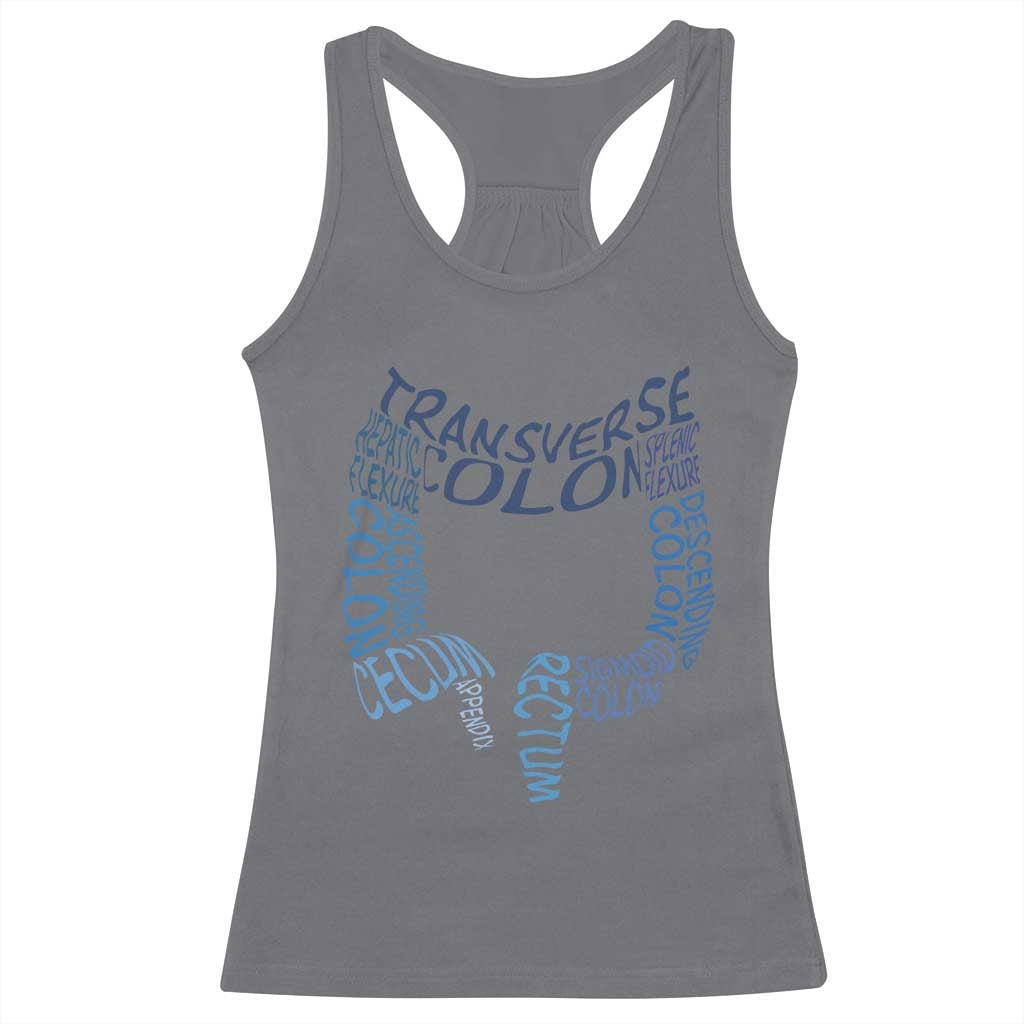 Funny GI Endoscopy Nurse Racerback Tank Top Vintage Retro Colon Anatomy Colonoscopy