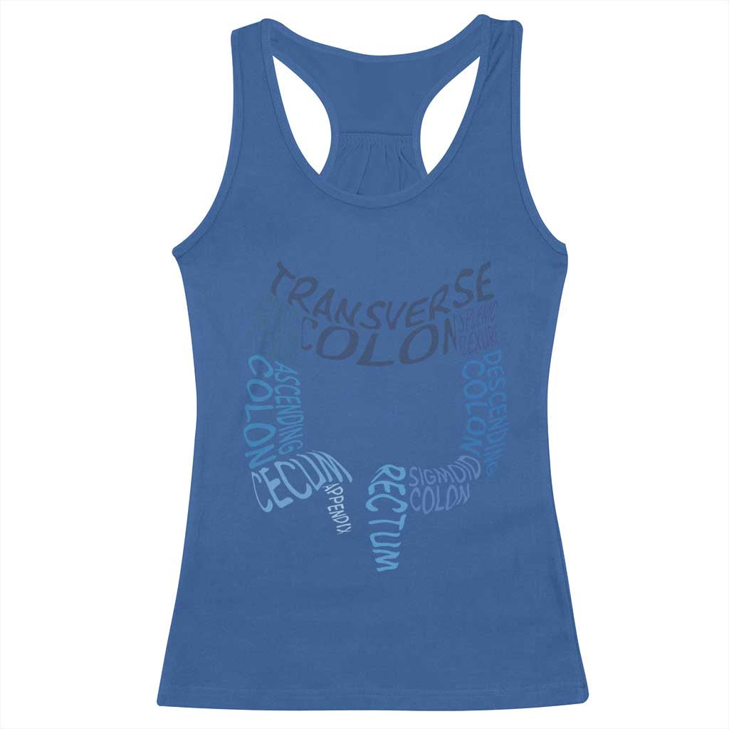 Funny GI Endoscopy Nurse Racerback Tank Top Vintage Retro Colon Anatomy Colonoscopy