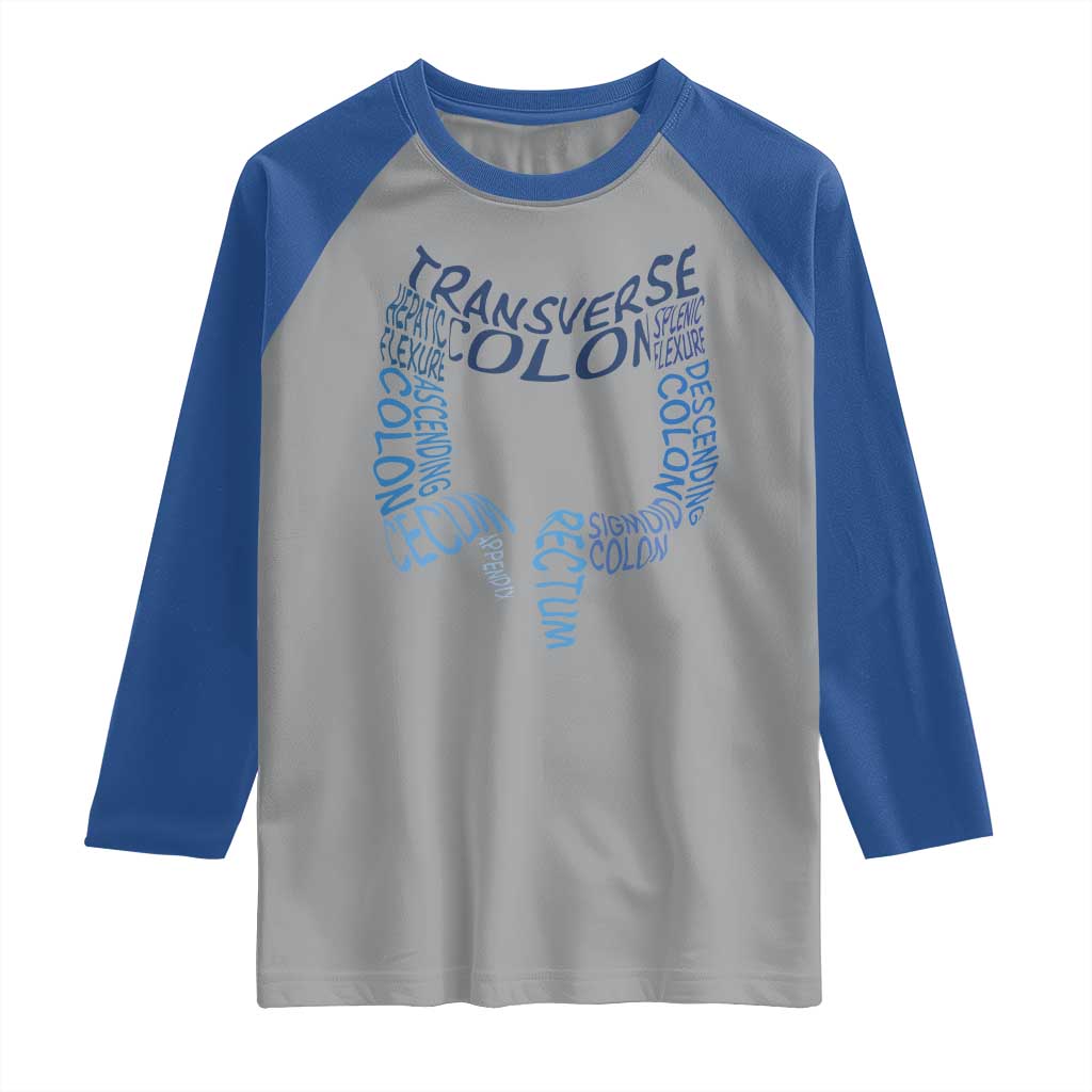 Funny GI Endoscopy Nurse Raglan Shirt Vintage Retro Colon Anatomy Colonoscopy
