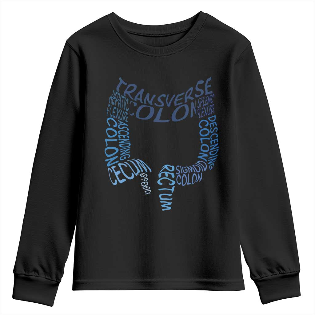 Funny GI Endoscopy Nurse Youth Sweatshirt Vintage Retro Colon Anatomy Colonoscopy