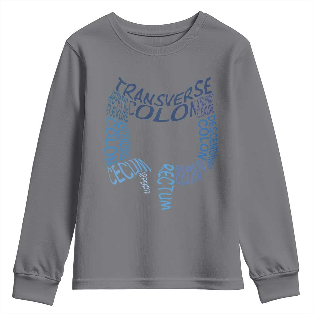 Funny GI Endoscopy Nurse Youth Sweatshirt Vintage Retro Colon Anatomy Colonoscopy