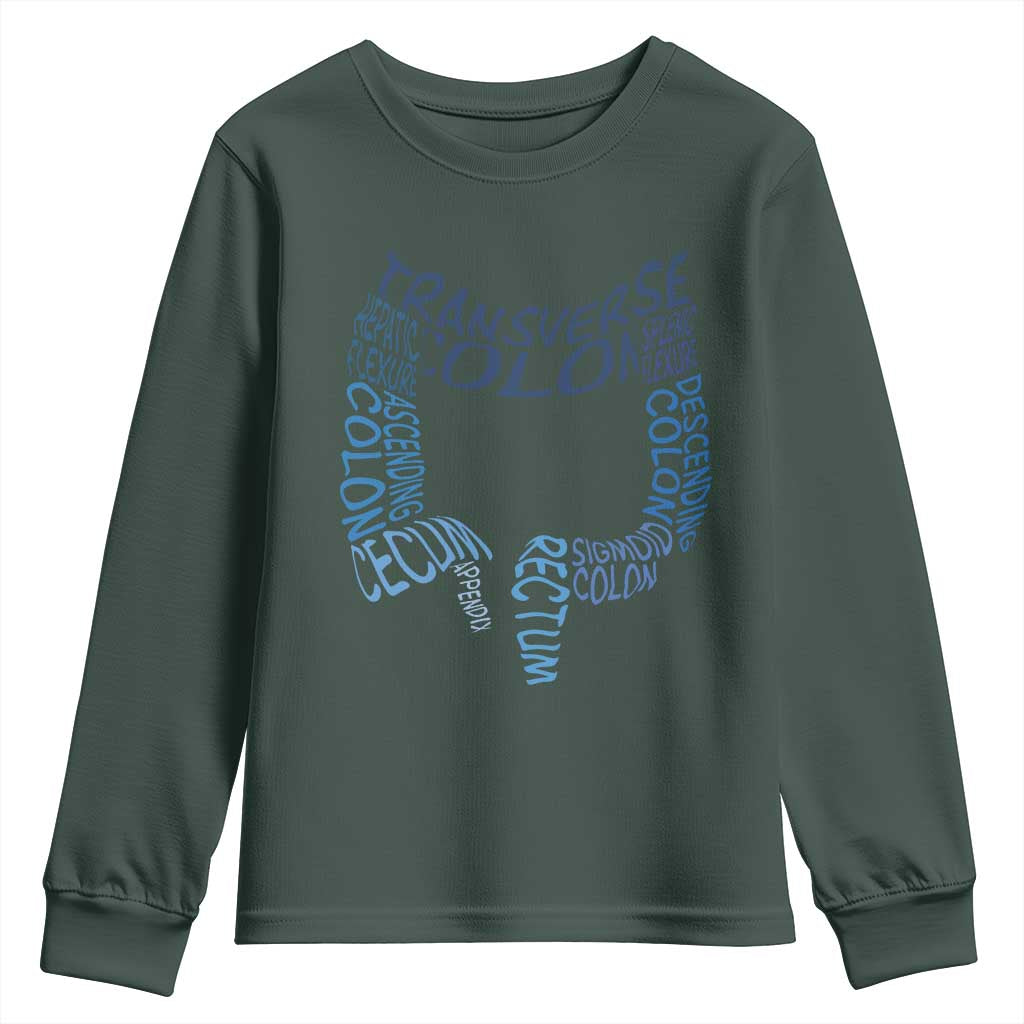 Funny GI Endoscopy Nurse Youth Sweatshirt Vintage Retro Colon Anatomy Colonoscopy