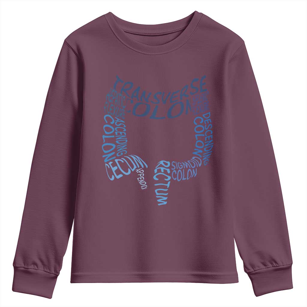 Funny GI Endoscopy Nurse Youth Sweatshirt Vintage Retro Colon Anatomy Colonoscopy