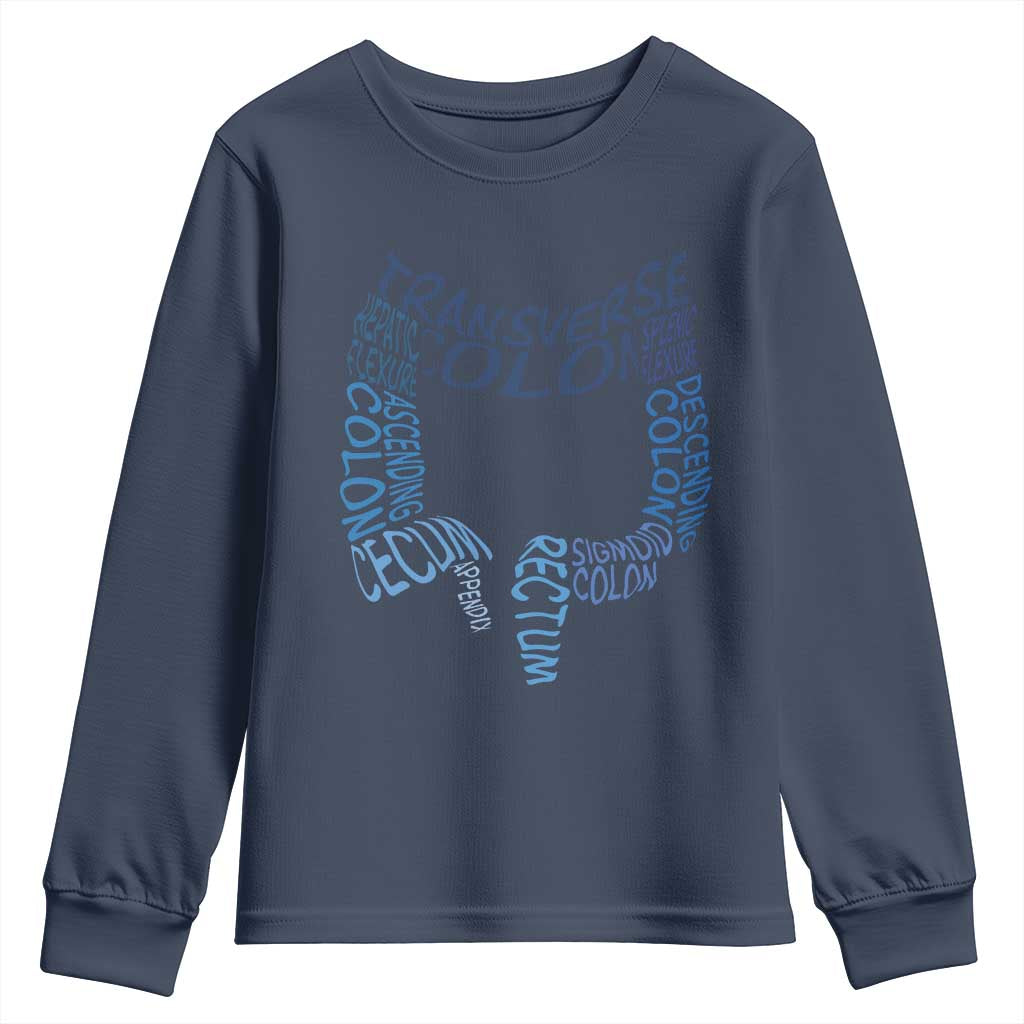 Funny GI Endoscopy Nurse Youth Sweatshirt Vintage Retro Colon Anatomy Colonoscopy