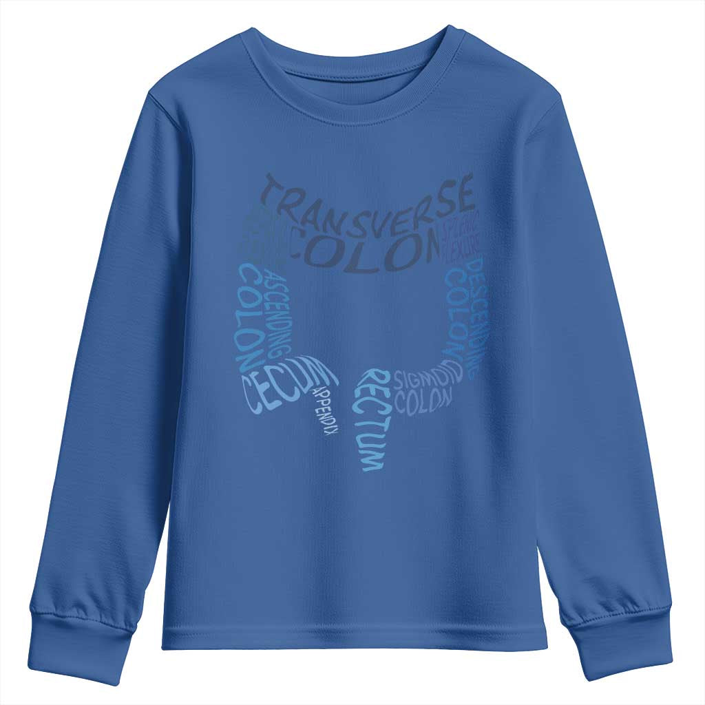 Funny GI Endoscopy Nurse Youth Sweatshirt Vintage Retro Colon Anatomy Colonoscopy