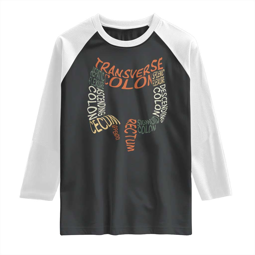 Funny GI Endoscopy Nurse Raglan Shirt Colon Anatomy Colonoscopy