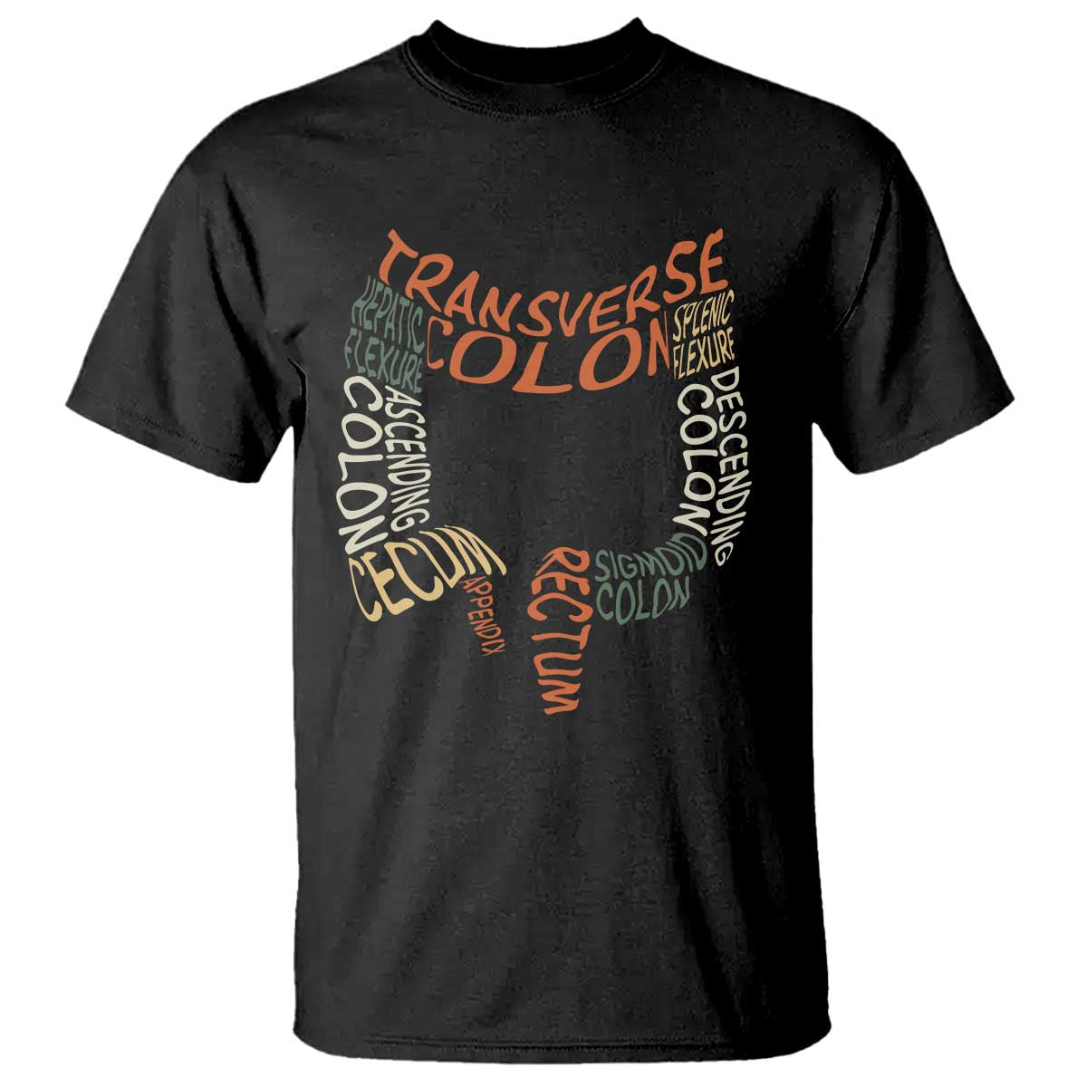 Funny GI Endoscopy Nurse T Shirt Colon Anatomy Colonoscopy