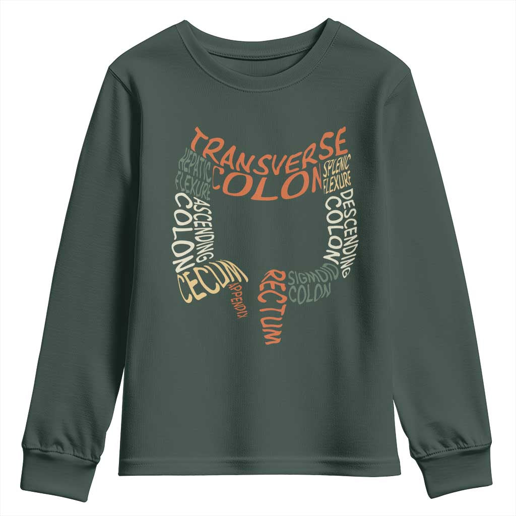 Funny GI Endoscopy Nurse Youth Sweatshirt Colon Anatomy Colonoscopy
