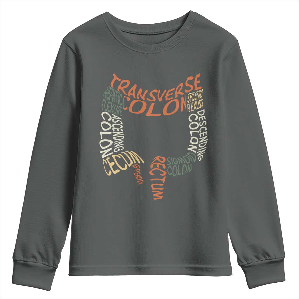 Funny GI Endoscopy Nurse Youth Sweatshirt Colon Anatomy Colonoscopy