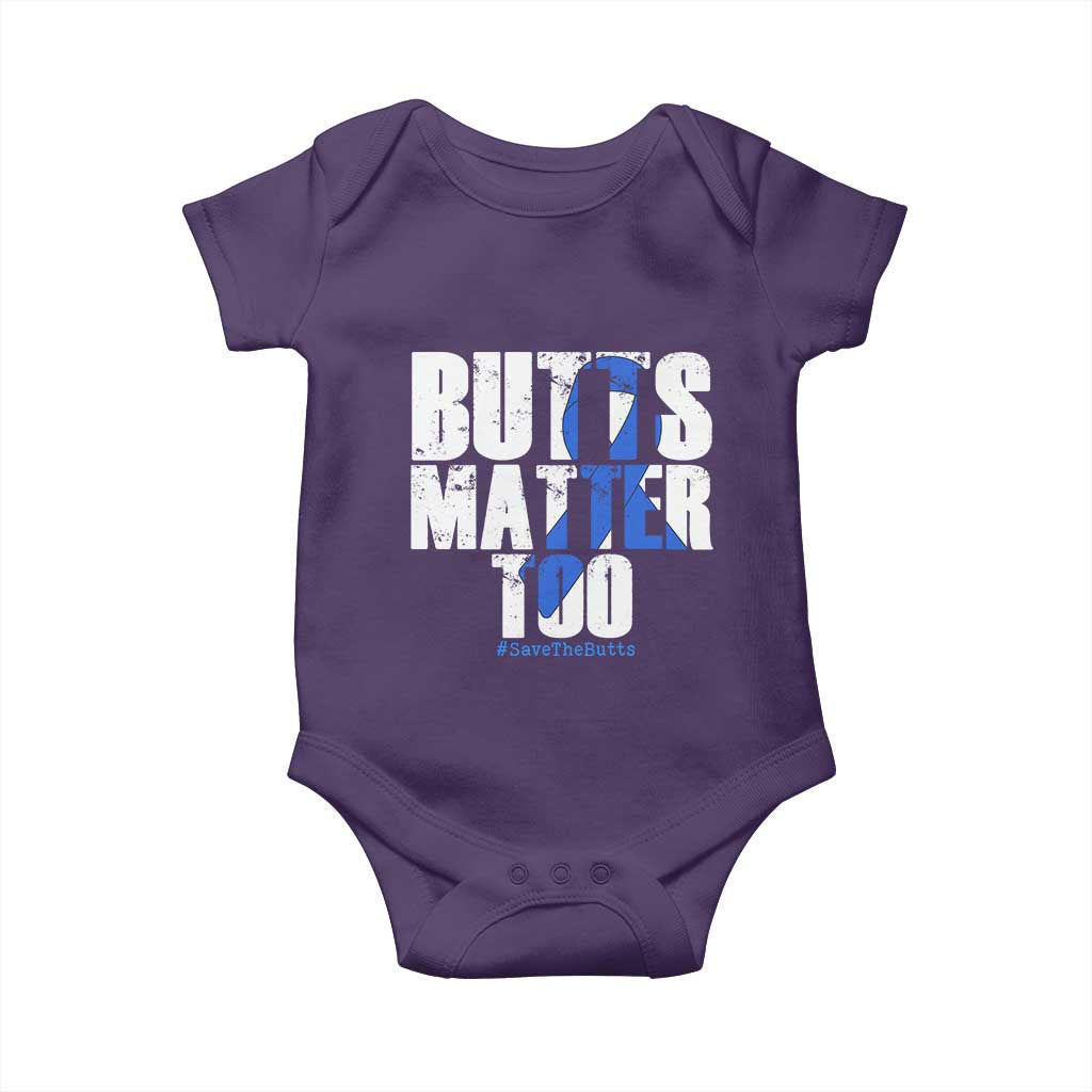 Funny Colorectal Cancer Awareness Baby Onesie Butts Matter Too Save The Butts