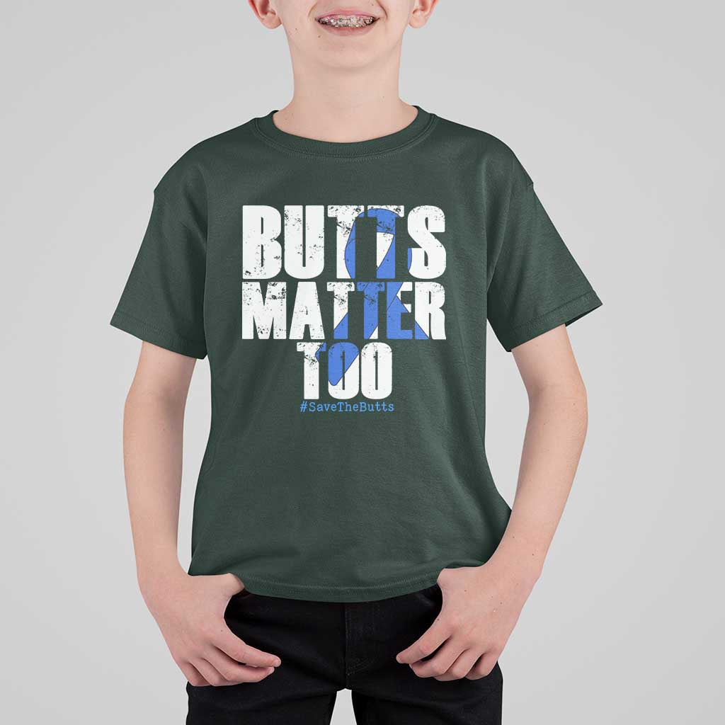 Funny Colorectal Cancer Awareness T Shirt For Kid Butts Matter Too Save The Butts