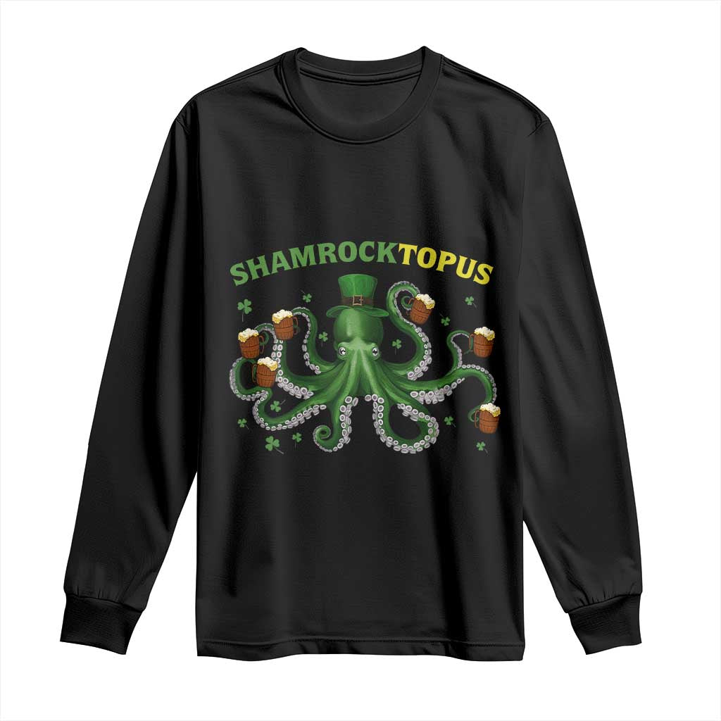 Funny St Patrick's Day Octopus Shamrocktopus Long Sleeve Shirt Irish Beer Mug