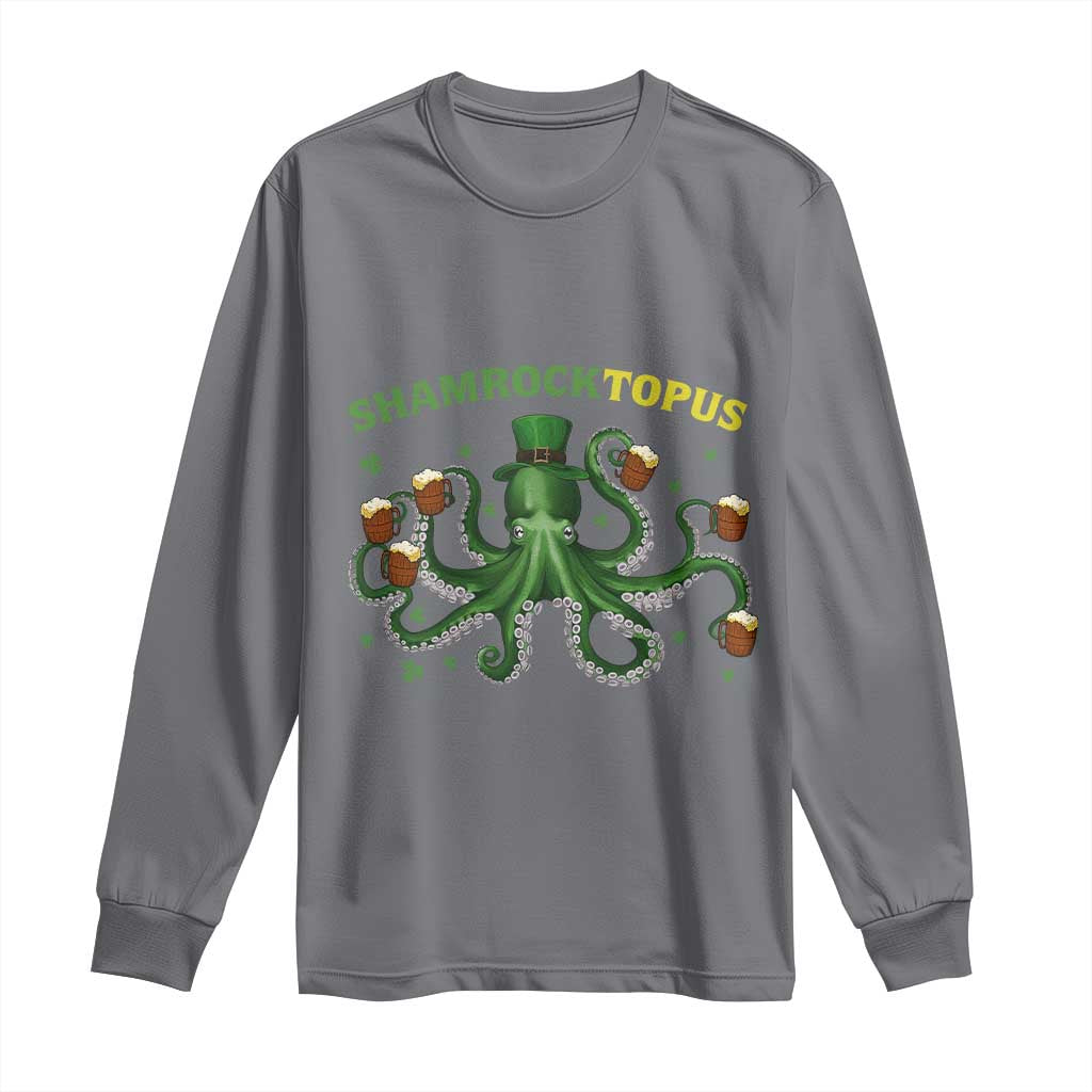 Funny St Patrick's Day Octopus Shamrocktopus Long Sleeve Shirt Irish Beer Mug