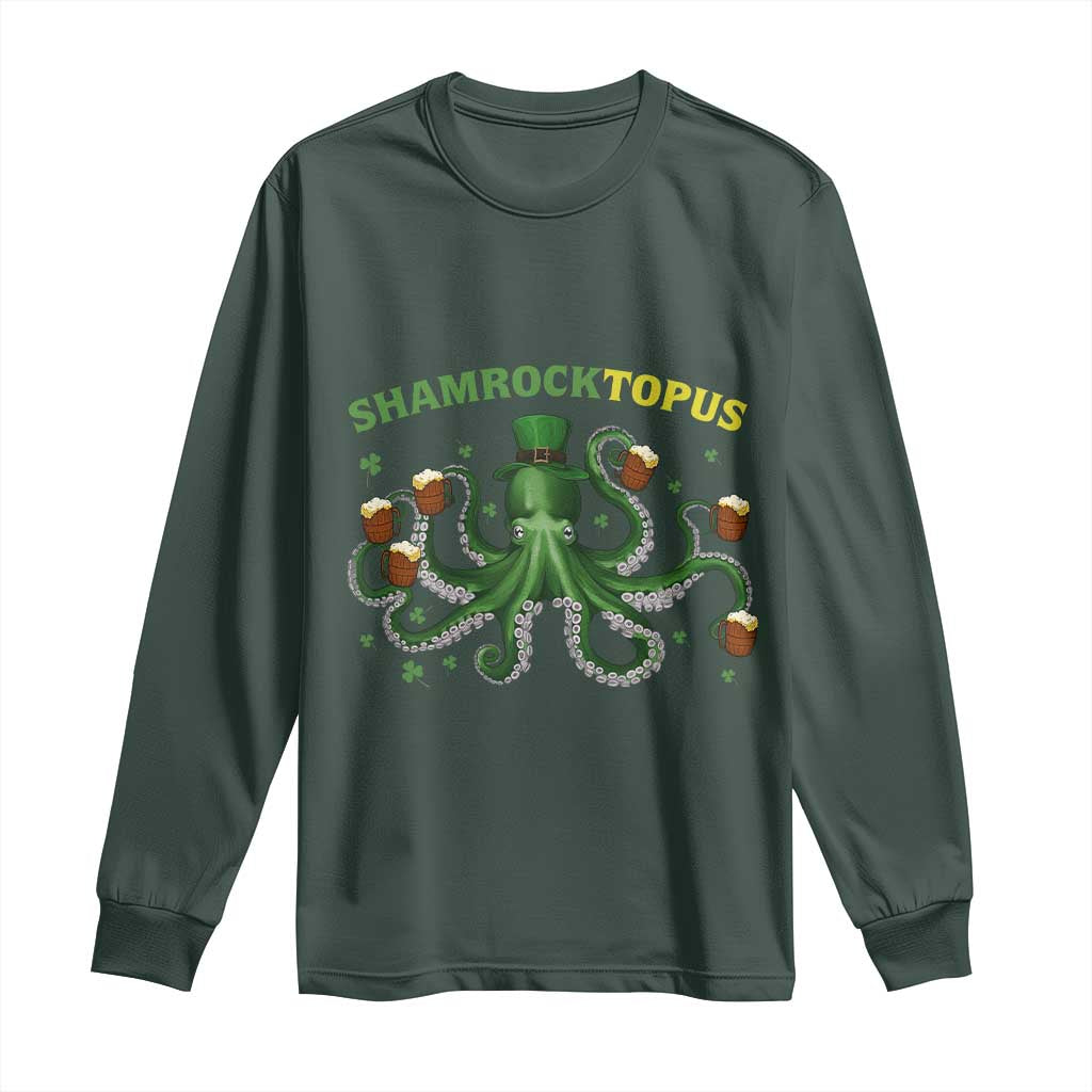 Funny St Patrick's Day Octopus Shamrocktopus Long Sleeve Shirt Irish Beer Mug