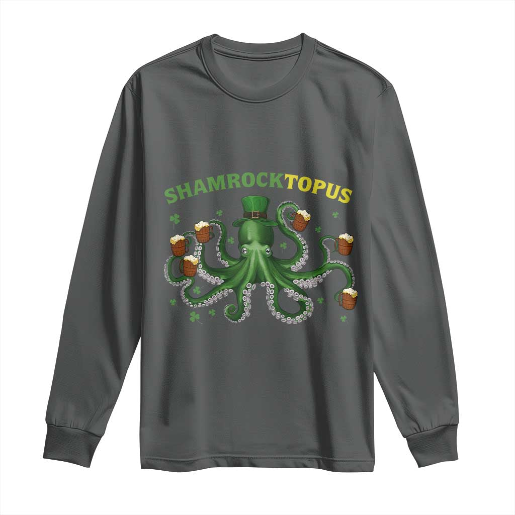 Funny St Patrick's Day Octopus Shamrocktopus Long Sleeve Shirt Irish Beer Mug