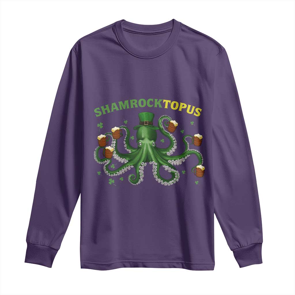 Funny St Patrick's Day Octopus Shamrocktopus Long Sleeve Shirt Irish Beer Mug