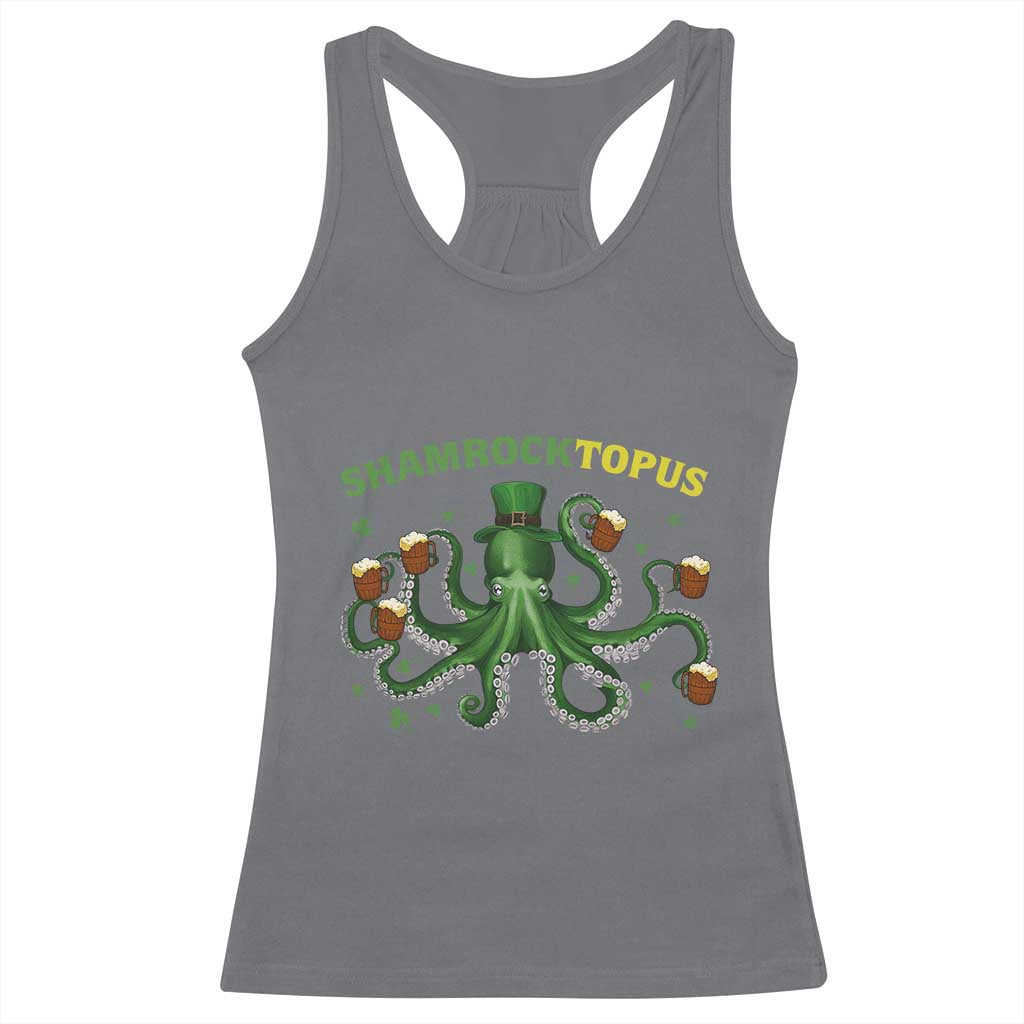 Funny St Patrick's Day Octopus Shamrocktopus Racerback Tank Top Irish Beer Mug