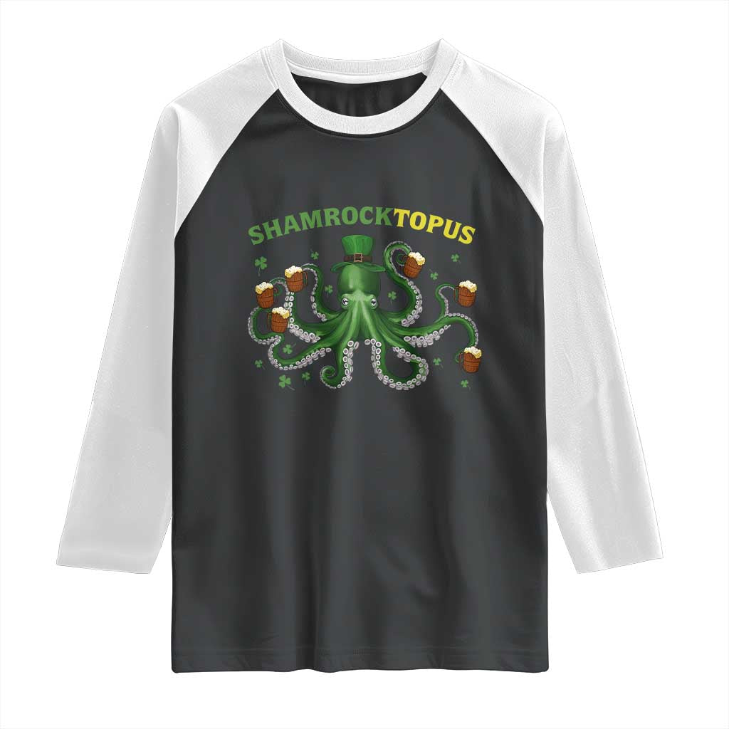 Funny St Patrick's Day Octopus Shamrocktopus Raglan Shirt Irish Beer Mug