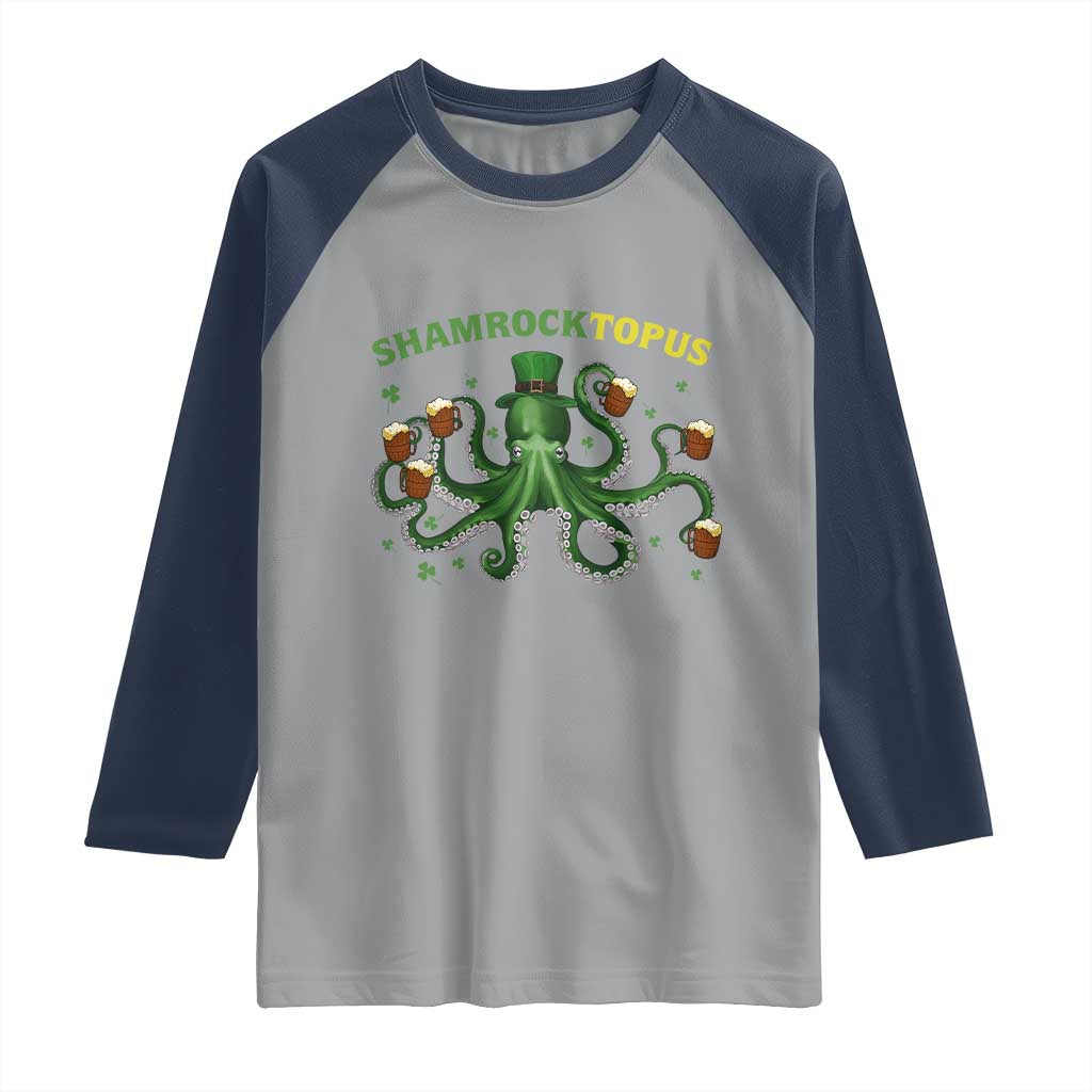 Funny St Patrick's Day Octopus Shamrocktopus Raglan Shirt Irish Beer Mug