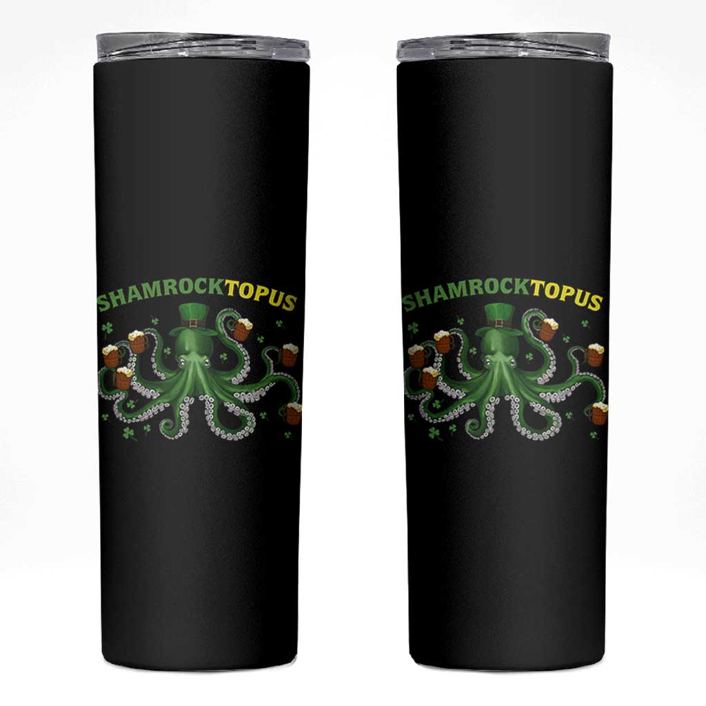 Funny St Patrick's Day Octopus Shamrocktopus Skinny Tumbler Irish Beer Mug