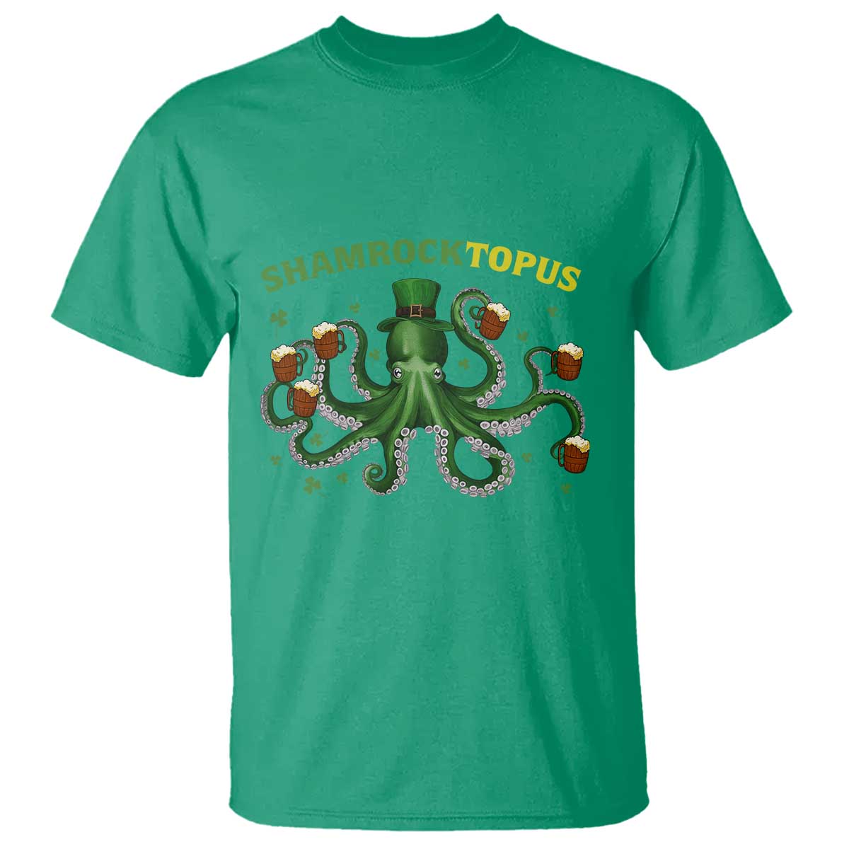 Funny St Patrick's Day Octopus Shamrocktopus T Shirt Irish Beer Mug