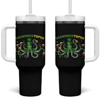 Funny St Patrick's Day Octopus Shamrocktopus Tumbler With Handle Irish Beer Mug