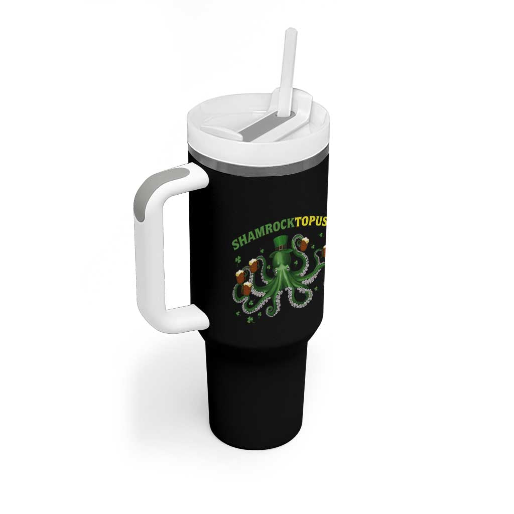 Funny St Patrick's Day Octopus Shamrocktopus Tumbler With Handle Irish Beer Mug