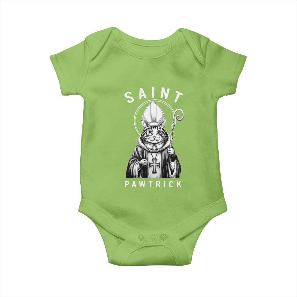 Funny St Patrick's Day Cat Baby Onesie Saint Pawtrick