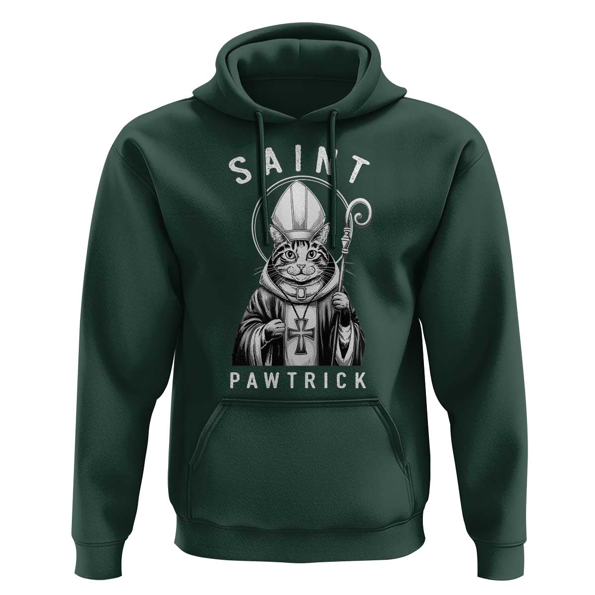 Funny St Patrick's Day Cat Hoodie Saint Pawtrick