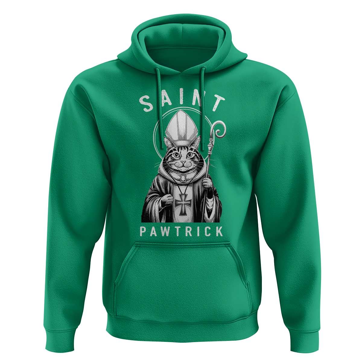 Funny St Patrick's Day Cat Hoodie Saint Pawtrick