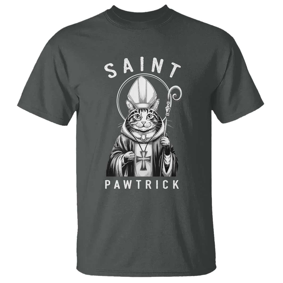 Funny St Patrick's Day Cat T Shirt Saint Pawtrick