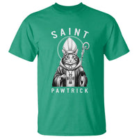 Funny St Patrick's Day Cat T Shirt Saint Pawtrick
