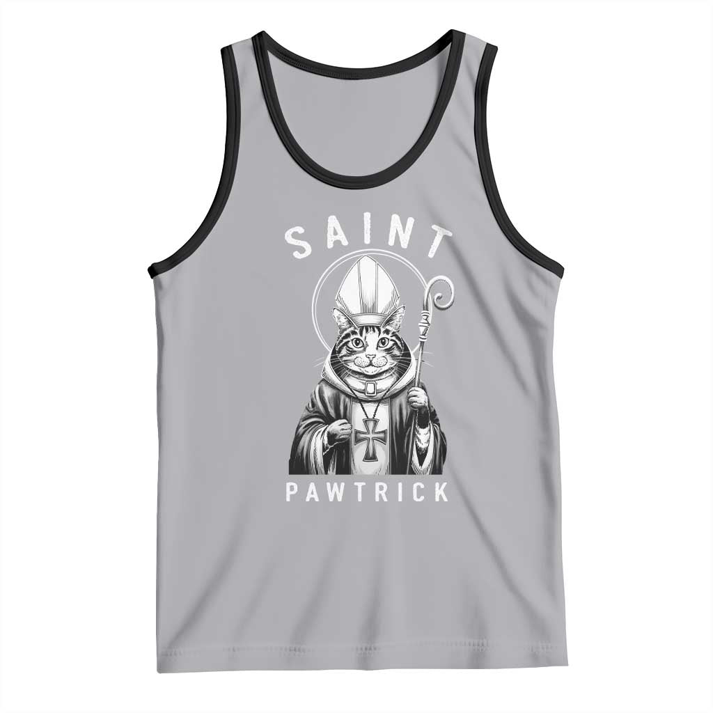 Funny St Patrick's Day Cat Tank Top Saint Pawtrick