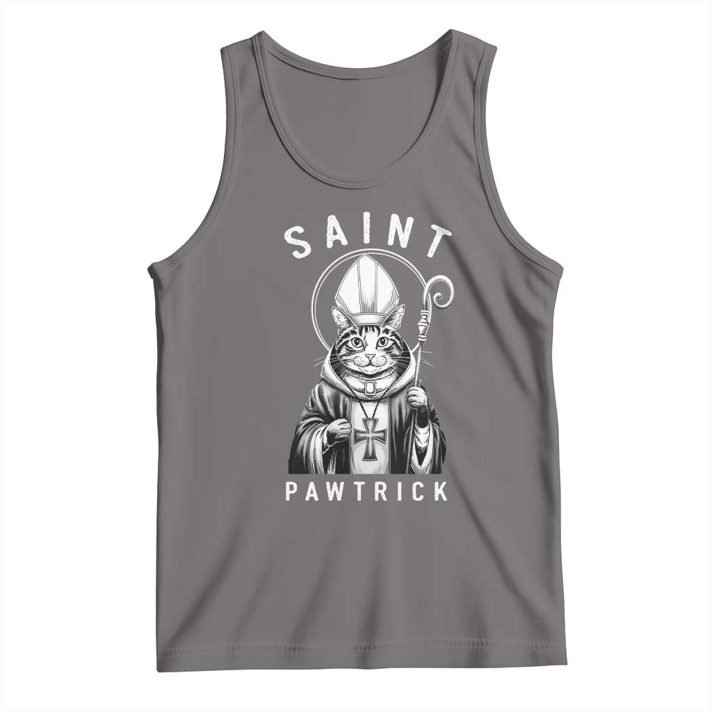 Funny St Patrick's Day Cat Tank Top Saint Pawtrick