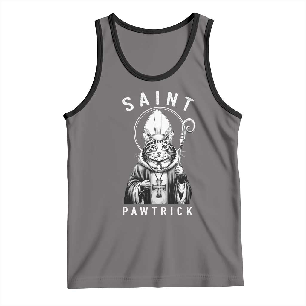 Funny St Patrick's Day Cat Tank Top Saint Pawtrick