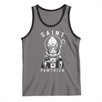 Funny St Patrick's Day Cat Tank Top Saint Pawtrick