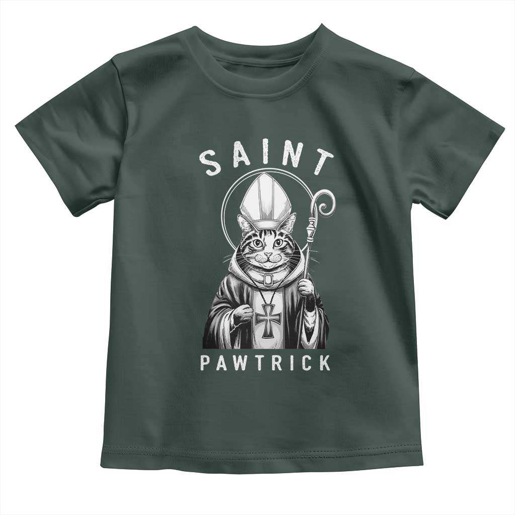 Funny St Patrick's Day Cat Toddler T Shirt Saint Pawtrick